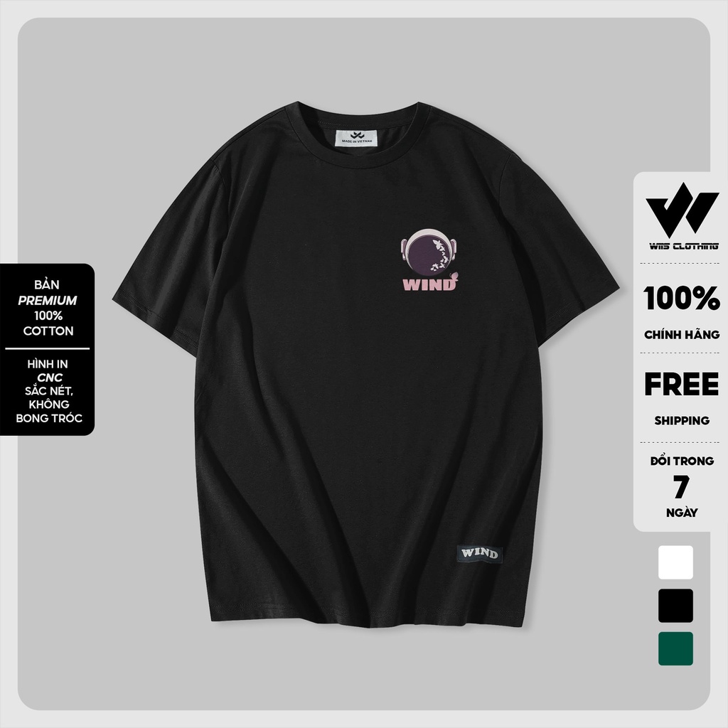 Áo thun tay lỡ unisex WIIS phông form rộng Cotton 65% Astronaut nam nữ oversize ulzzang