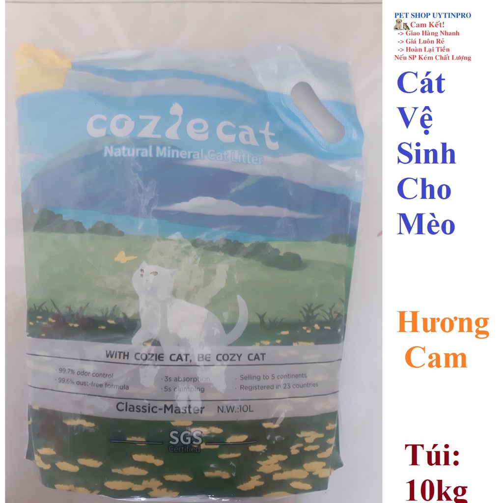 CÁT VỆ SINH CHO MÈO Cozie Cat Hương Cam Túi 10kg