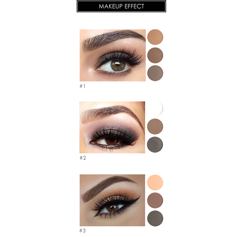 (hàng Mới Về) Bảng Phấn Trang Điểm Lông Mày 3 Màu Chống Thấm Nước Không Bị Nhòe Kèm Gương Và Cọ Focallure | BigBuy360 - bigbuy360.vn