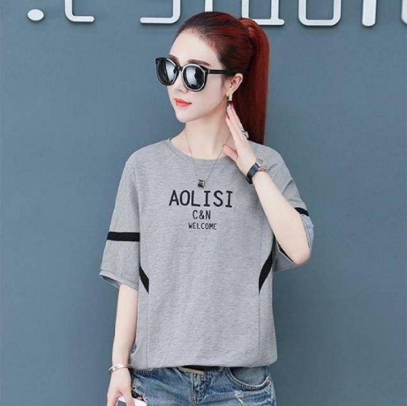 【Available COD】 - -Short sleeved T-shirt Women 2020 summer wear new Korean version casual plus-size bat-sleeved blouse loose embroidered T-shirt for women TT