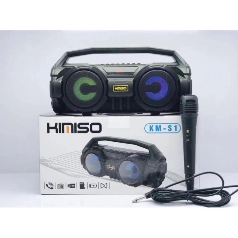 Loa Bluetooth KIMISO KMS-S1 Chính hãng - Tặng kèm Mic hát Karaoke - Pass cực hay
