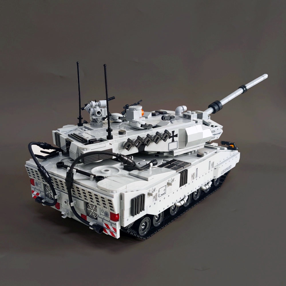 Đồ chơi Lắp ráp Mô hình xe tăng Military Series Moc Leopard 2A7 Tank Brick Army Technical 1489pcs Jiestar 61036