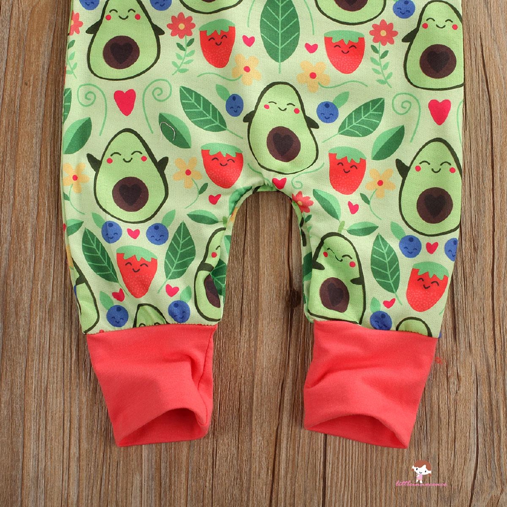 ❤XZQ-0-24m Newborn Boy Baby Girl Clothes Infant Avocado Long Sleeve Romper Jumpsuit Bodysuit Sunsuit Outfits