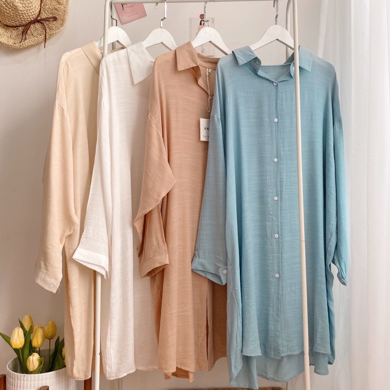 Váy sơ mi đũi (ib chọn màu )