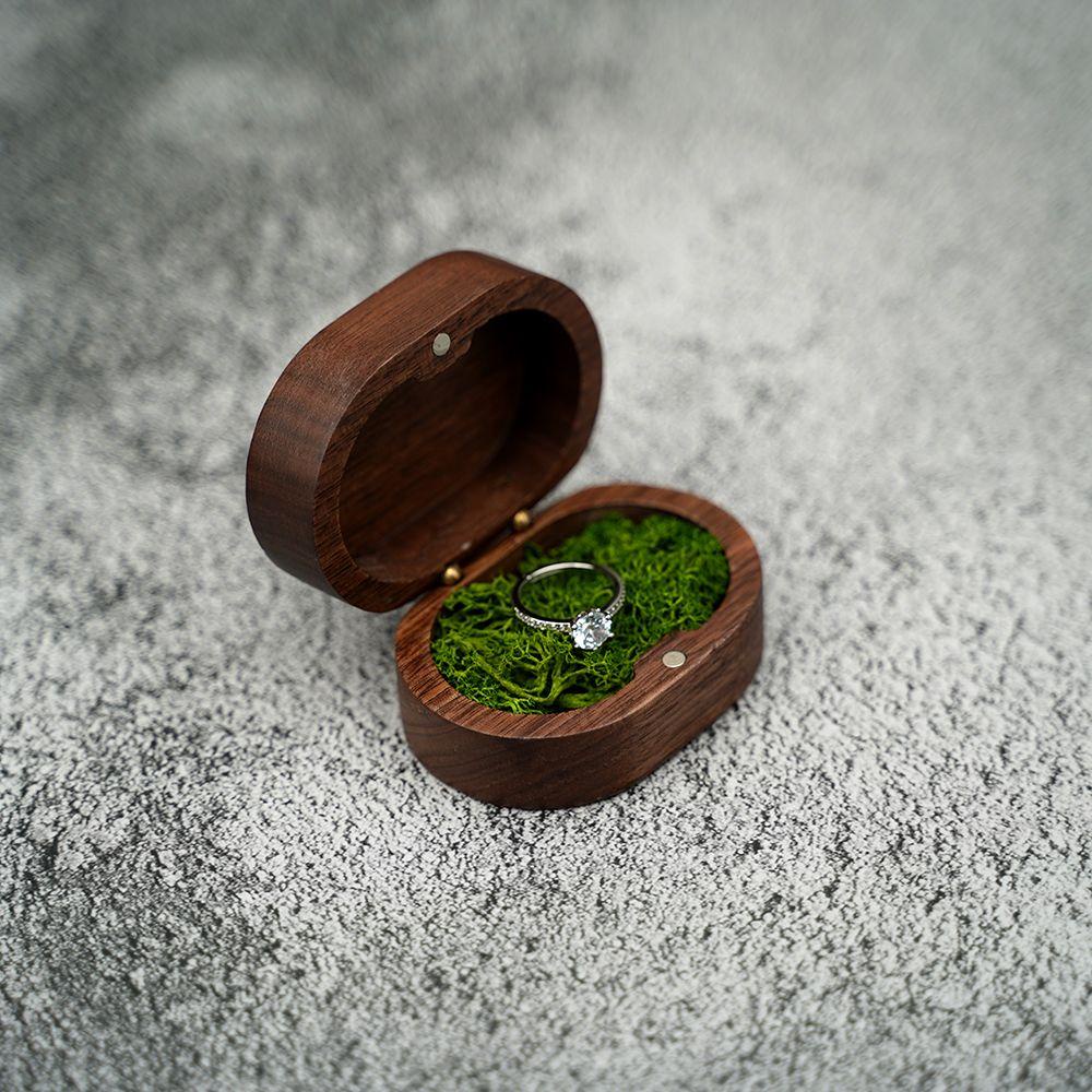 ANEMONE Hộp Đựng Nhẫn Cưới Hình Oval Tiện Dụng Ốp