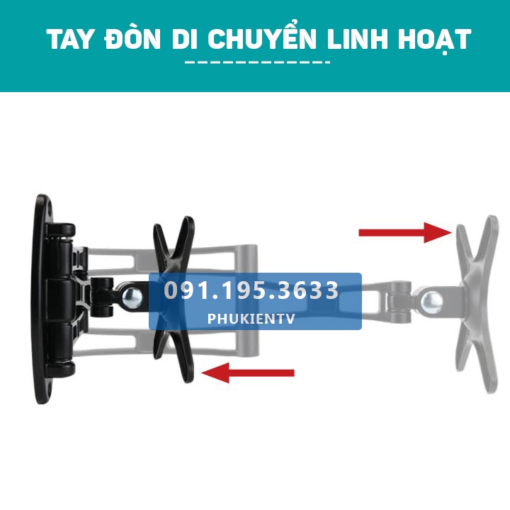 #S13 - Giá Treo Màn Hình Gắn Tường ErgoTek S13 17 - 27Inch  - Xoay 360 Độ - Vesa 75 CM & 100 CM - Hợp Kim Nhôm