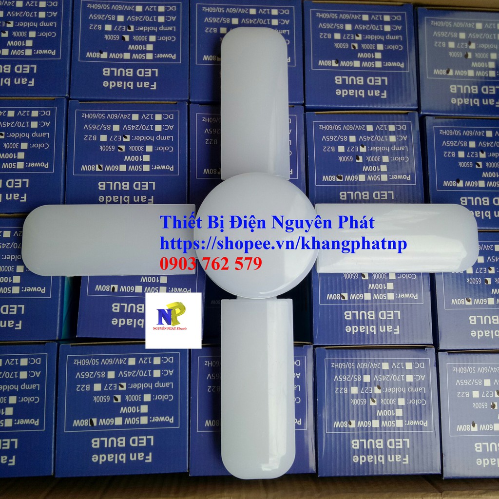 Đèn LED Hình Cánh Quạt (Có 4 Cánh) Công Suất 60w E27 Bóng Siêu Sáng | BigBuy360 - bigbuy360.vn