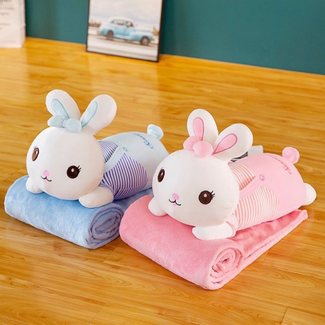 (HOẢ TỐC) Gấu bông thỏ kèm mền 2in1 siêu đáng yêu