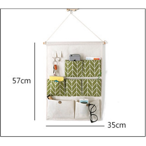 TÚI VẢI CÓ MÓC ĐỂ TREO TƯỜNG/TỦ/CỬA TIỆN LỢI BIBI 25