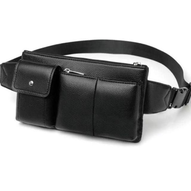 Túi da đeo hông kiêm đeo chéo da hộp nhiêu ngăn nam nữ