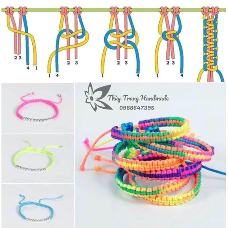 DÂY ĐAN VÒNG TAY size nhỏ nhất 0.8mm đan vòng tay bình thường hoặc phối hạt