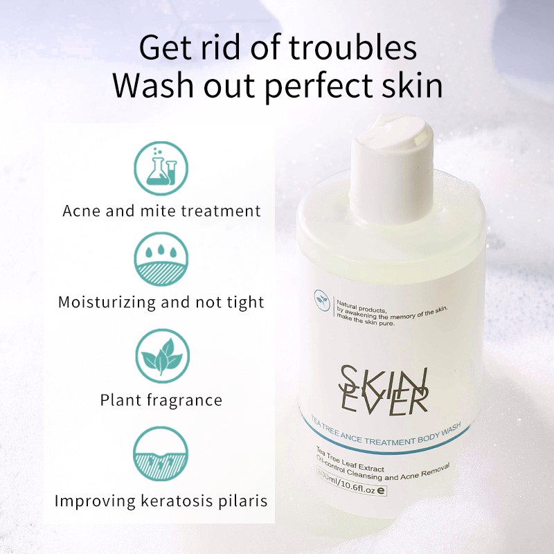 Sữa tắm SKIN EVER chiết xuất trà xanh kháng khuẩn kiểm soát dầu cho cơ thể 200ml