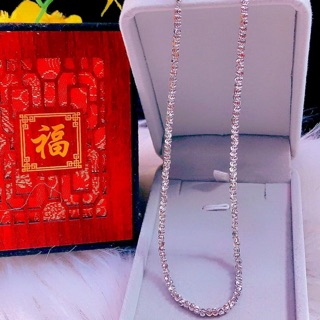 Dây chuyền bi mạ bạch kim -bao sáng đẹp bền màu
