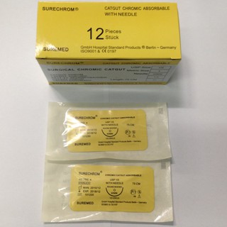 CHỈ CHROMIC CATGUT CÓ KIM(hộp/12 sợi)