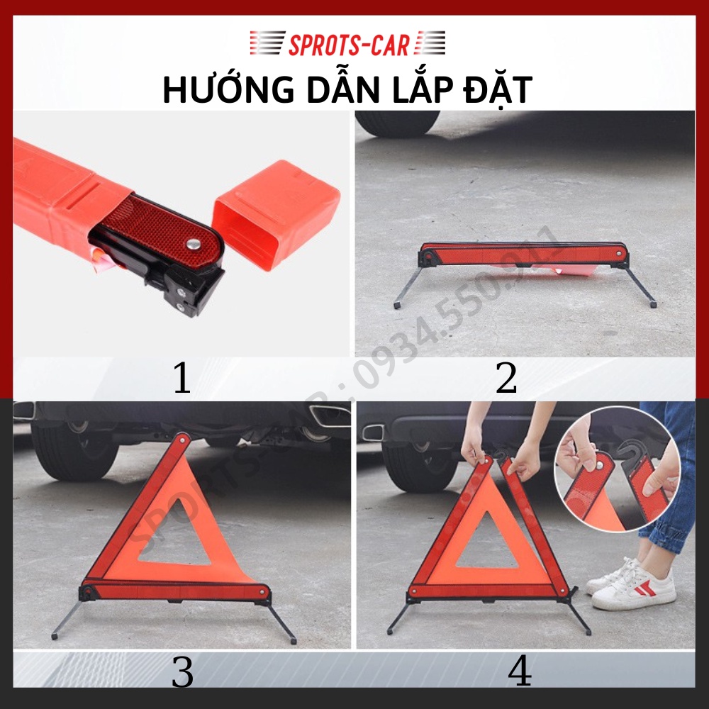 Biển cảnh báo an toàn khi gặp sự cố trên đường có phản quang ban đêm