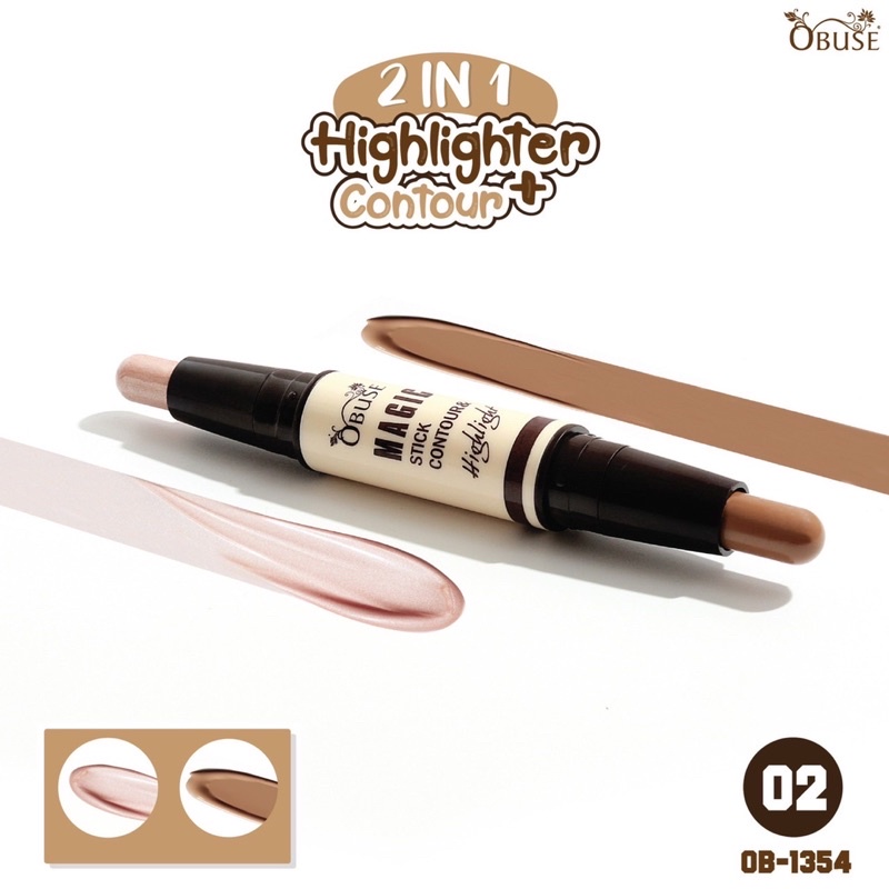 Bút tạo khối bắt sáng 2 đầu OBUSE STICK MAGIC HIGHLIGHTER &amp; CONTOUR