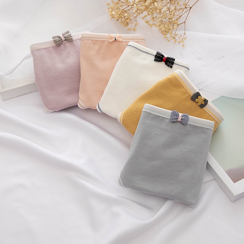 Quần Lót Nữ Màu Trơn Chất Liệu Cotton Thoáng Mát