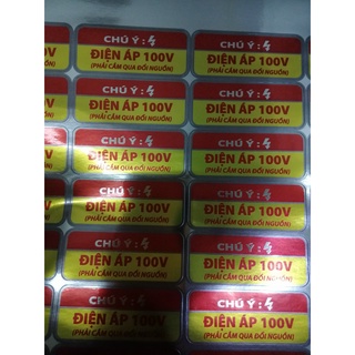 Combo 10 chiếc Tem cảnh báo điện 100V (dùng cho đồ điện nội địa Nhật 100V)