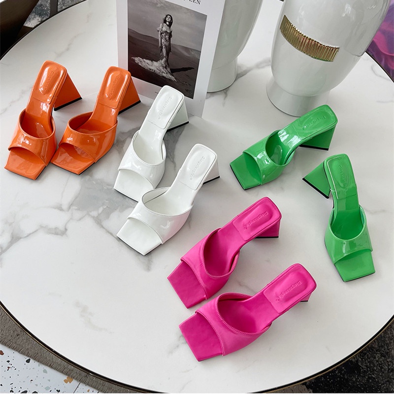 Giày Cao Gót Da Nhiều Màu Sắc Size 35-40-3.94 Inch
