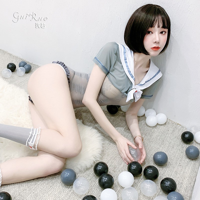 Đồ lót sexy quan điểm quần áo lưới cosplay thủy thủ phù hợp với niềm đam mê một mảnh mở tập tin nữ 8050