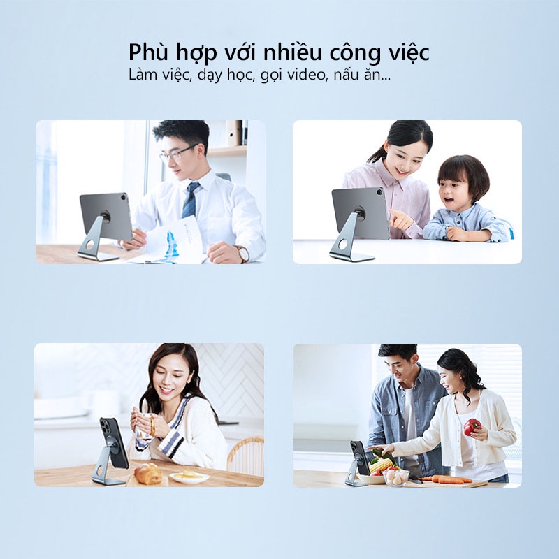 Chân đế giữ điện thoại và máy tính bảng để bàn XUNDD Kim loại, Xoay 360 độ