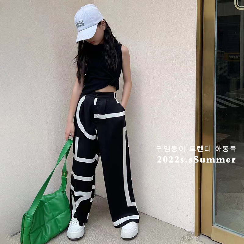 Bộ Đồ Áo Thun Không Tay Và Quần Dài Phong Cách Mới Dành Cho Bé Gái 5-6 tuổi 6-7 tuổi 7-8 tuổi 8-9 tuổi 9-10 tuổi 10-11 tuổi 11-12 tuổi 12-13 tuổi 13-14 tuổi 15-16 tuổi