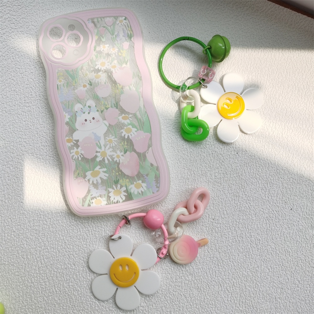 Ốp Điện Thoại Hình Bông Hoa Kèm Chuông Nhỏ Xinh