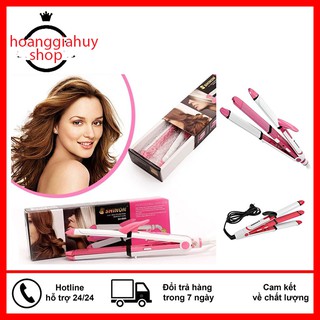 Máy làm tóc NONA 3 in 1 Km 3304 chỉnh nhiệt dễ dàng,máy làm tóc xoăn đa năng 3 trong 1 nhập khẩu chính hãng