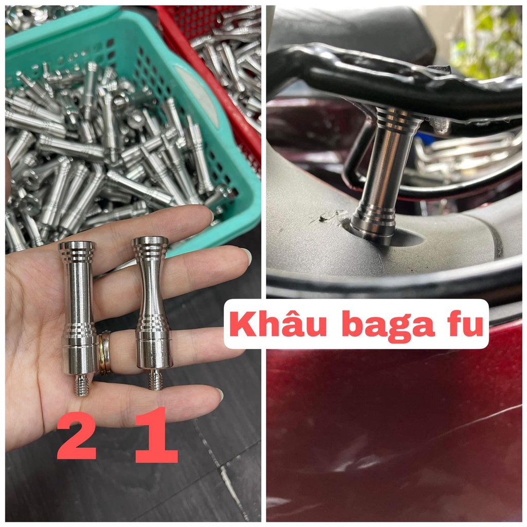Khâu giữa baga xe Honda Fu led, Future 125 mậo, Wave 125 chất liệu inox đặc Cnc ( Tặng kèm ốc salaya )