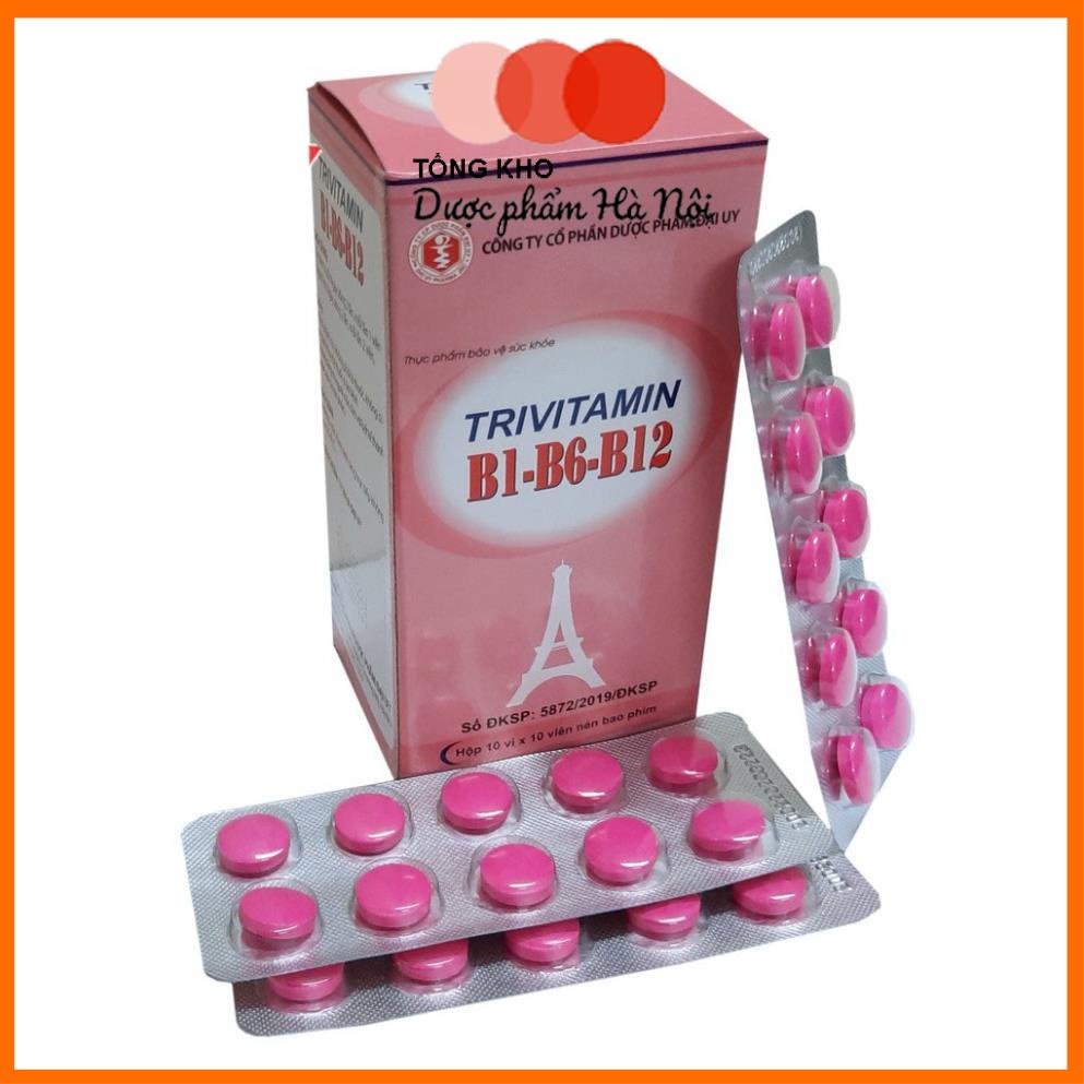 Trivitamin 3B hộp 100 viên nén - Bổ sung vitamin B1- B6 - B12 mẫu mới 2022 V28