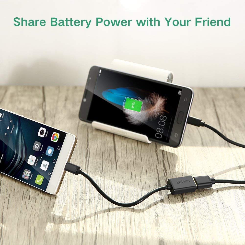 Cáp OTG Mini USB 2.0 Ugreen 10383 cao cấp màu đen dài 12cm Chính Hãng US249