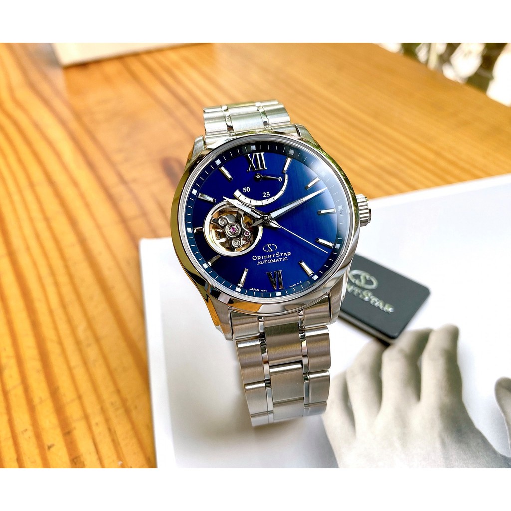 Đồng hồ nam ORIENT Star Automatic Blue Open Heart Dial Men's Watch  RE-AT0001L00B