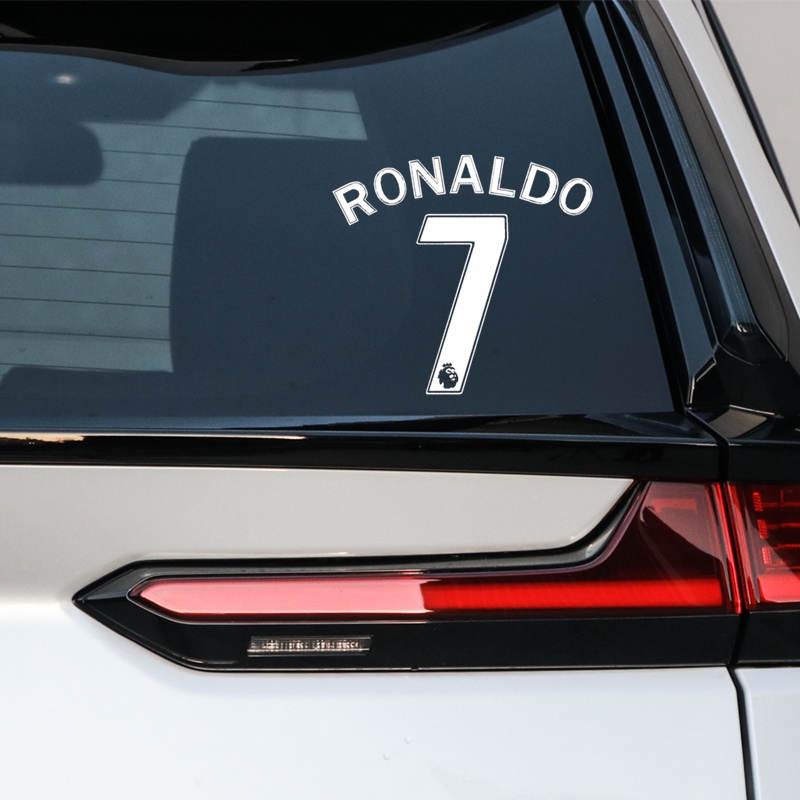 Miếng Dán Phản Quang Laser Hình Manchester United Cristiano Ronaldo CR7 Trang Trí Nắp Bình Xăng Xe Hơi Laptop