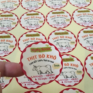 Combo 120 tem Bò Khô tròn 5cm