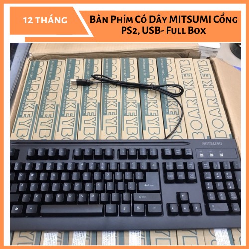 Bàn Phím Có Dây MITSUMI Cổng PS2, USB - Full Box