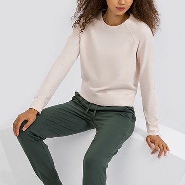 MOVING PEACH Women Yoga wear Loose Casual Sports Longsleeve BSV