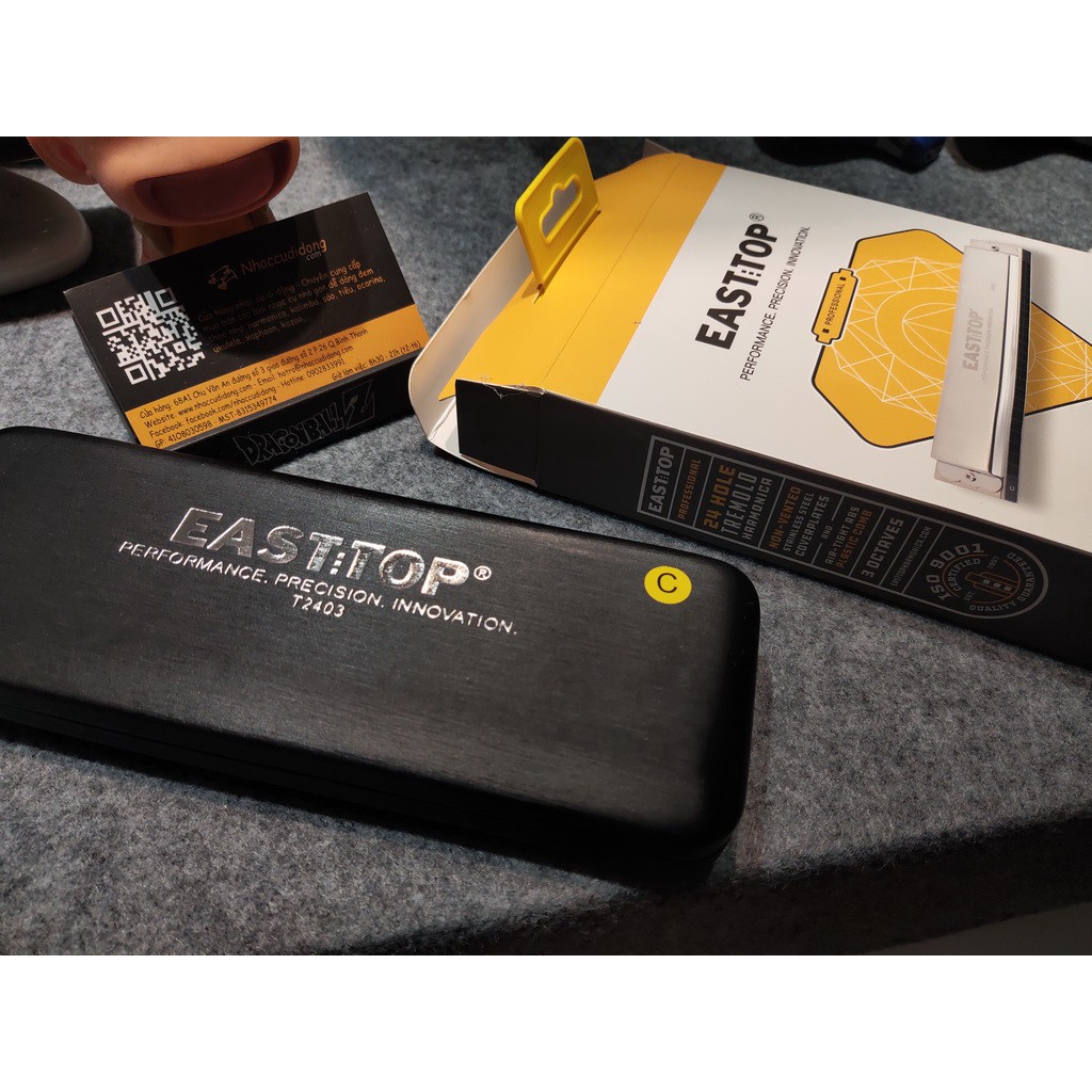 Kèn harmonica tremolo Easttop T2403 New Phiên bản mới hộp giấy bản tiếng Anh chuẩn ISO 9001 Key C Bạc Tặng Kèm Bao Nhung