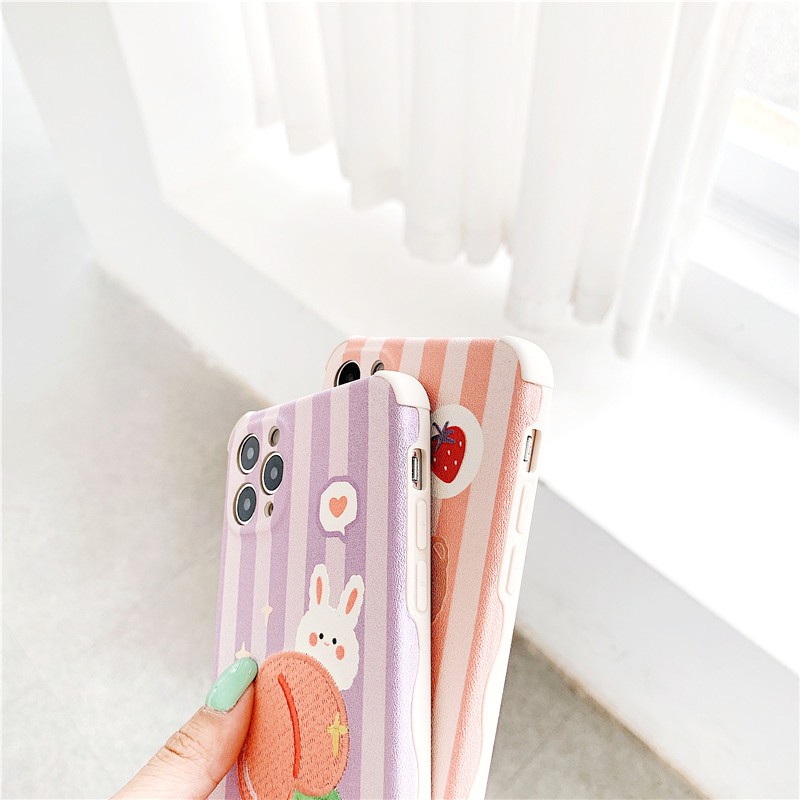 Ốp lưng iphone Đào Dâu thêu viền chống va đập 5/5s/6/6plus/6s/6splus/7/7plus/8/8plus/x/xr/xs/11/12/pro/max/plus/promax | BigBuy360 - bigbuy360.vn