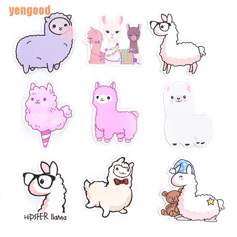 Bộ 50 miếng dán trang trí laptop vali hình lạc đà Alpaca dễ thương