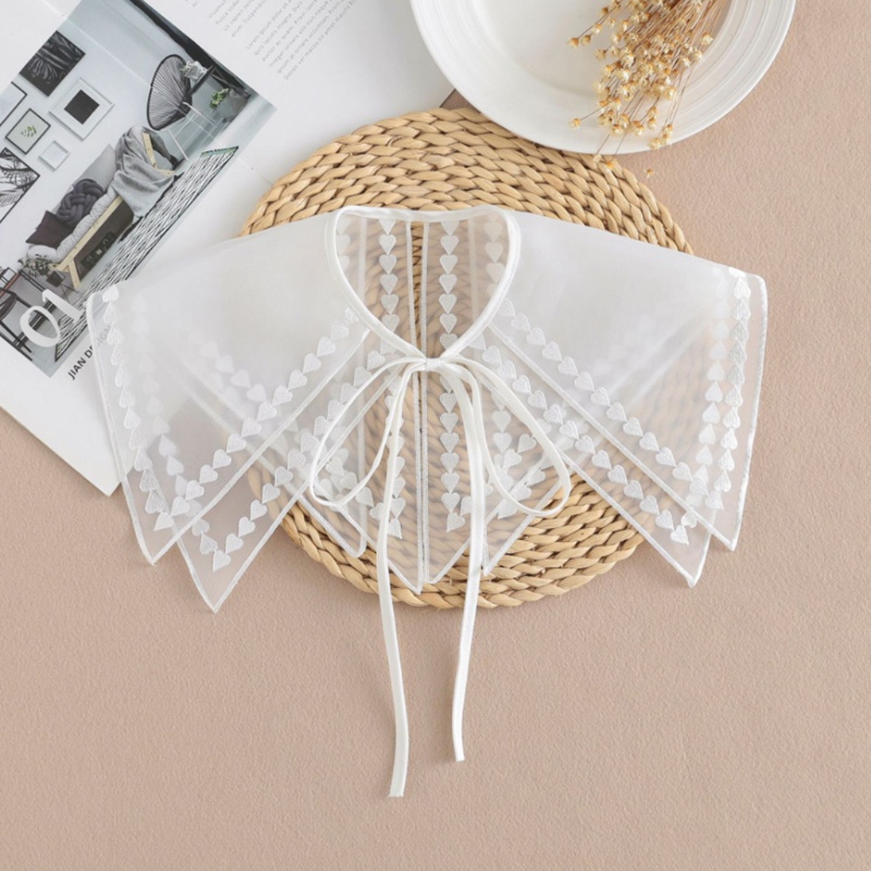 Cổ áo giả Organza phối ren nhiều lớp duyên dáng hợp thời trang dành cho nữ