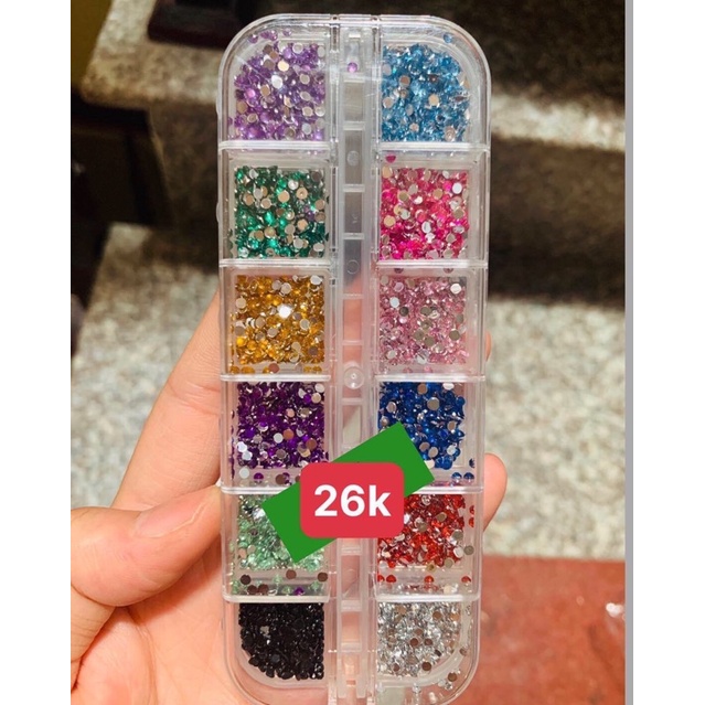 Đá trang trí 12 màu chân keo