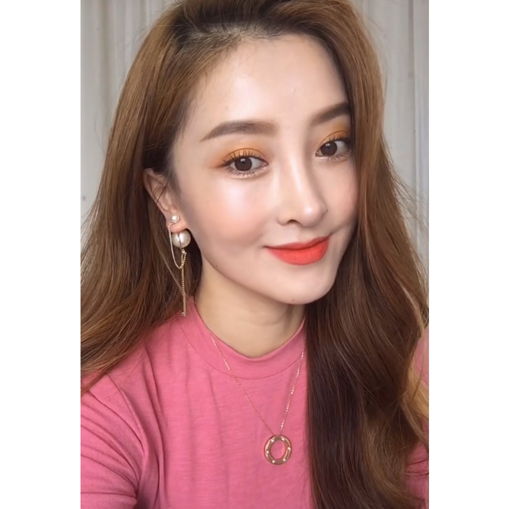 Khuyên Tai Tròn Bằng Thép Titan In Logo Dior Thời Trang Cho Nữ
