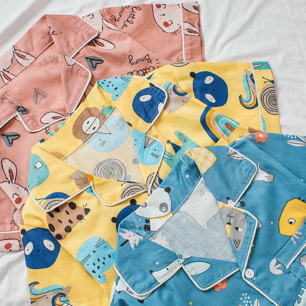 Bộ đồ ngủ pyjama quần đùi áo cộc tay họa tiết dễ thương cho bé BR21002 - Chick Chick