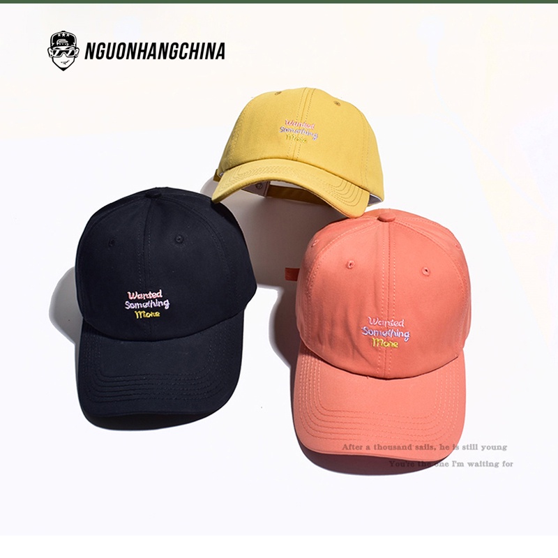 Mũ lưỡi trai họa tiết thêu chữ Want Somthing more  nhiều màu sắc cho nam nữ