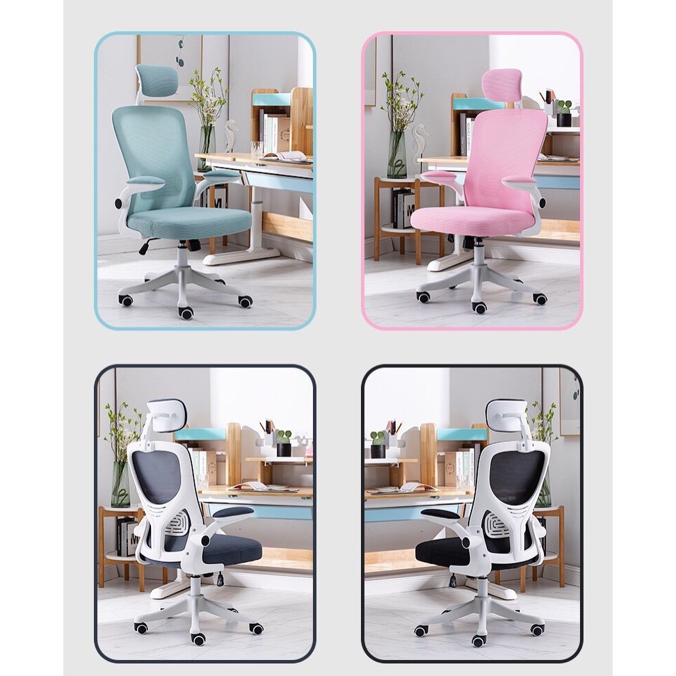 Ghế Văn Phòng Làm Việc Công Thái Học Ergonomic Có Tựa Đầu tay gạt thông minh
