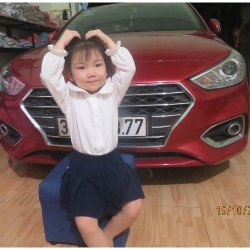 Áo sơ mi trắng _áo sơ mi dài tay bé gái