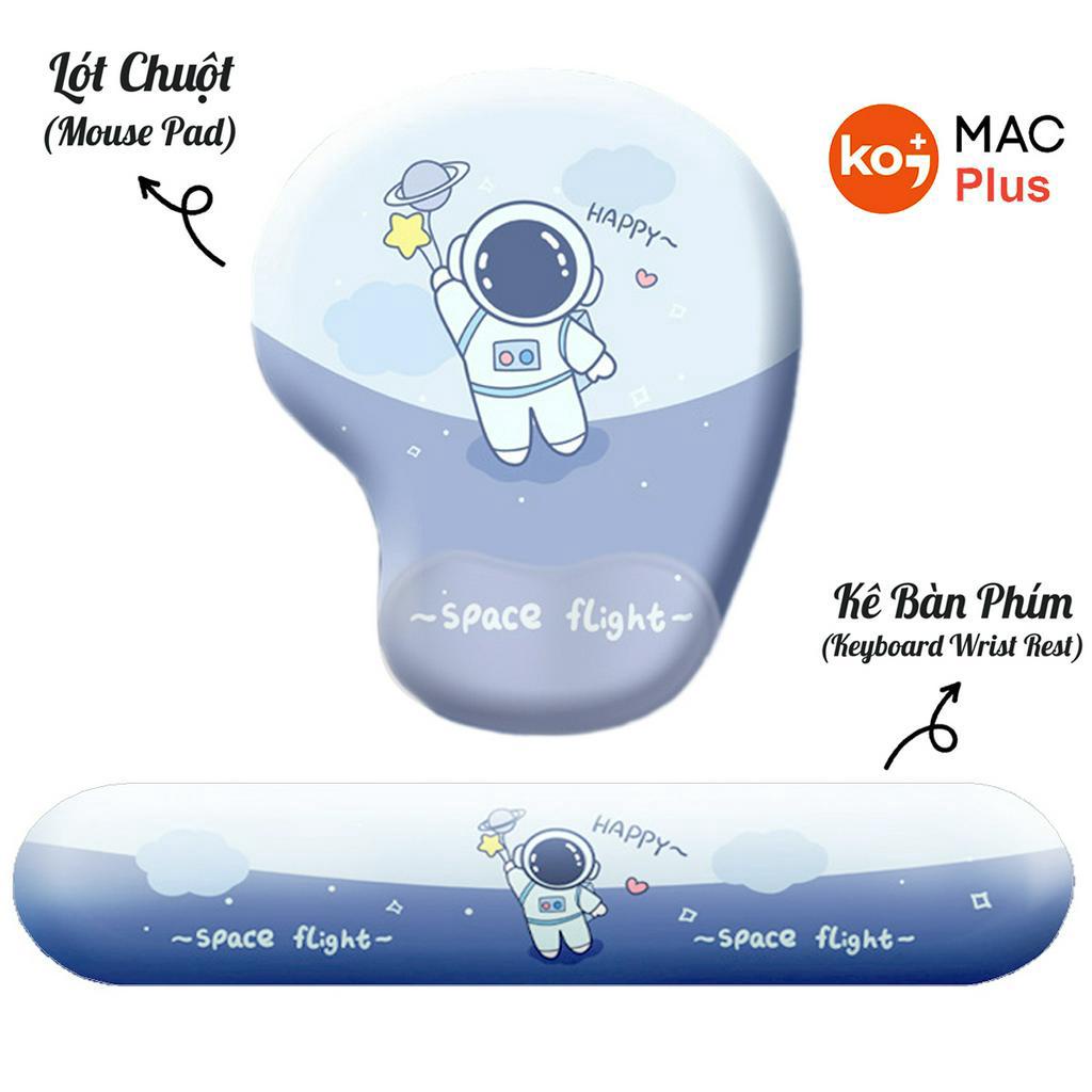 Bộ Lót Chuột Kê Tay Bàn Phím Có Đệm Silicon Galaxy Anime Bear ( Mousepad Cute Girl Mèo Cực Xinh Decor Giá Rẻ Học Sinh )