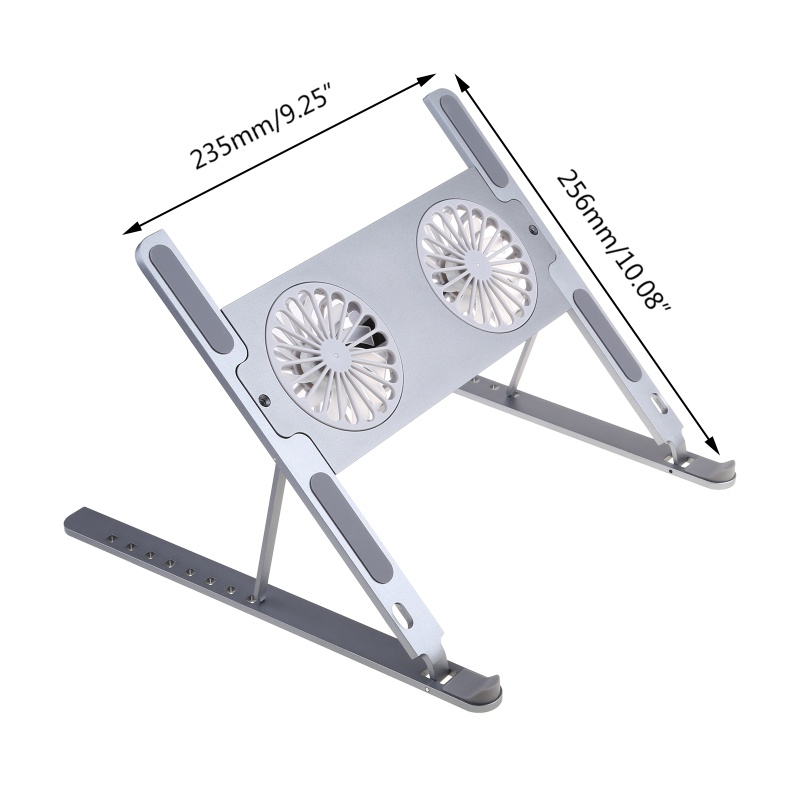 Giá Đỡ Laptop Tăng Chiều Cao Kèm 2 Quạt Tản Nhiệt Tùy Chỉnh Tiện Dụng