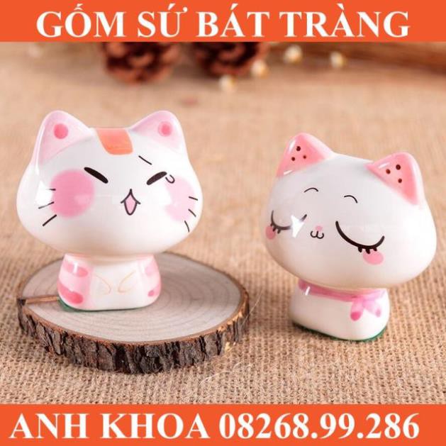 Tượng mèo gốm trang trí - Lễ hội mèo 8 mẫu - Gốm sứ Bát Tràng Anh Khoa