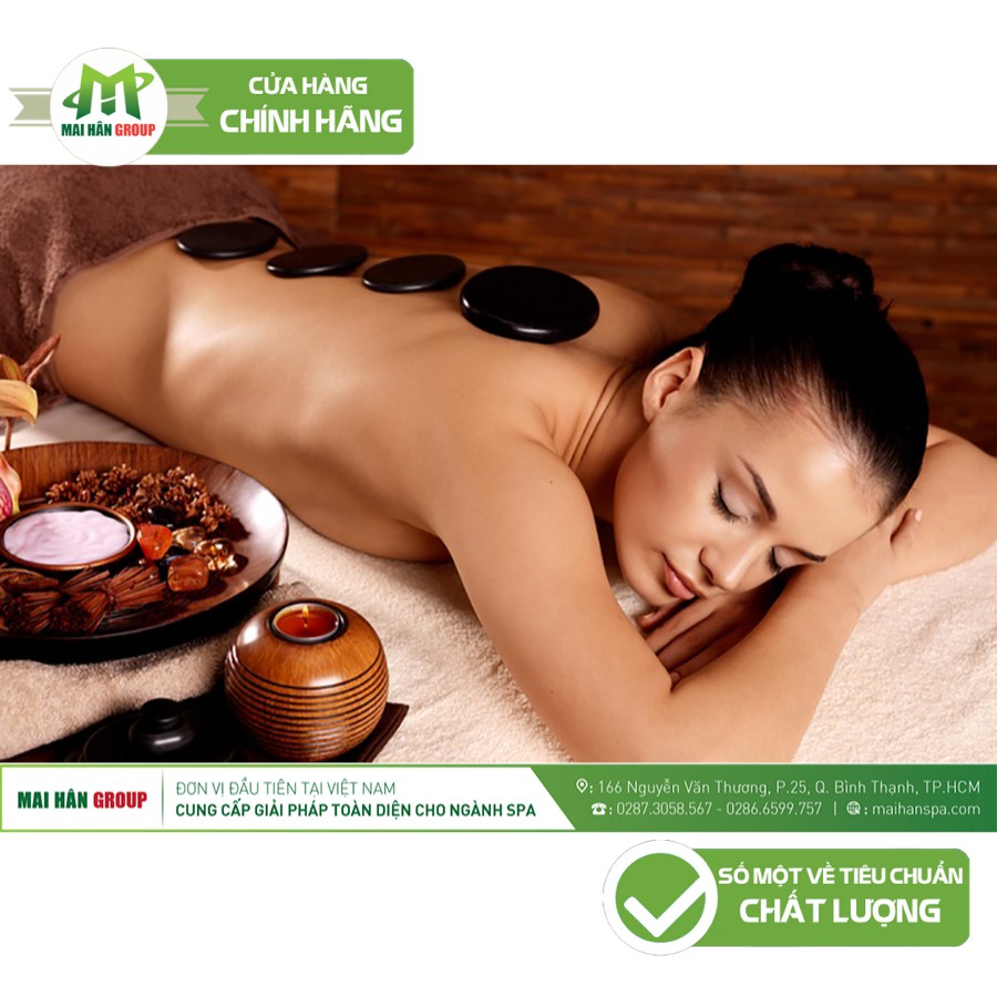 Bộ Viên Giá Sỉ Đá Nóng Massage Oval Trung - Đá Tự Nhiên